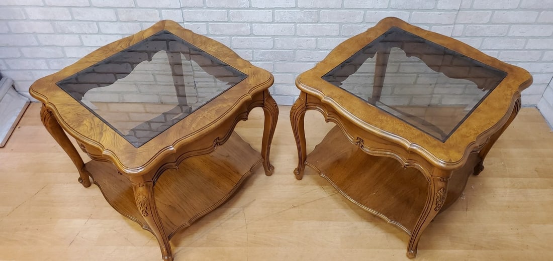 Vintage French Country Console Table and 2 Side Tables by Thomasville Furniture - 3 Piece Set - 3