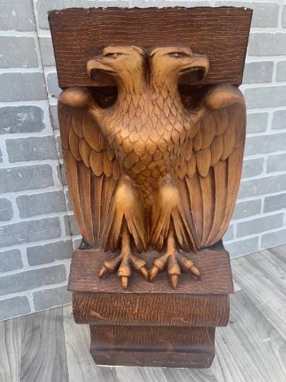 Antique Architectural Salvage Eagle Corbels - Pair - 6