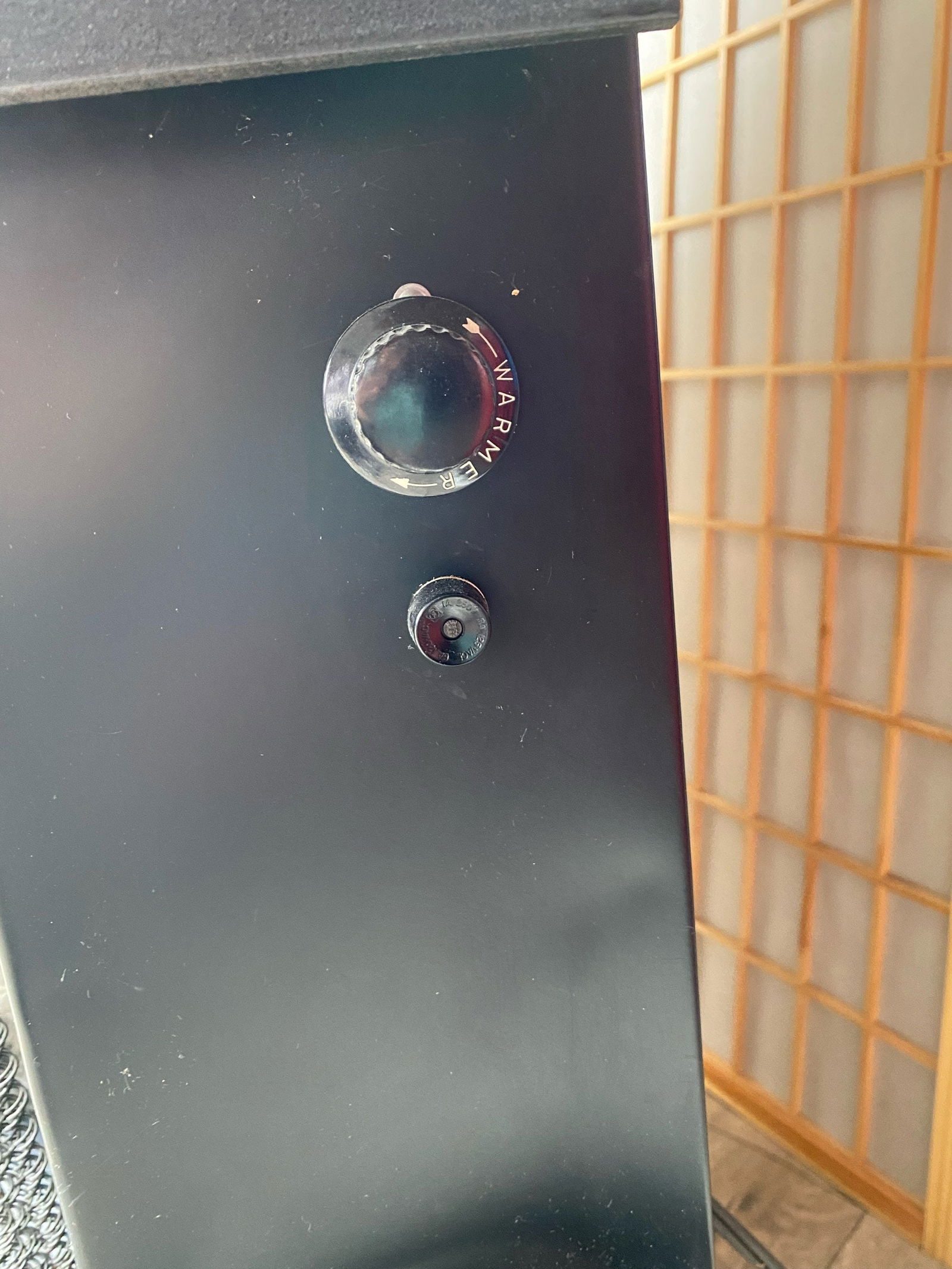 Mid Century Modern Sears Roebuck Electric Fireplace Space Heater in Crinkle Black - 7