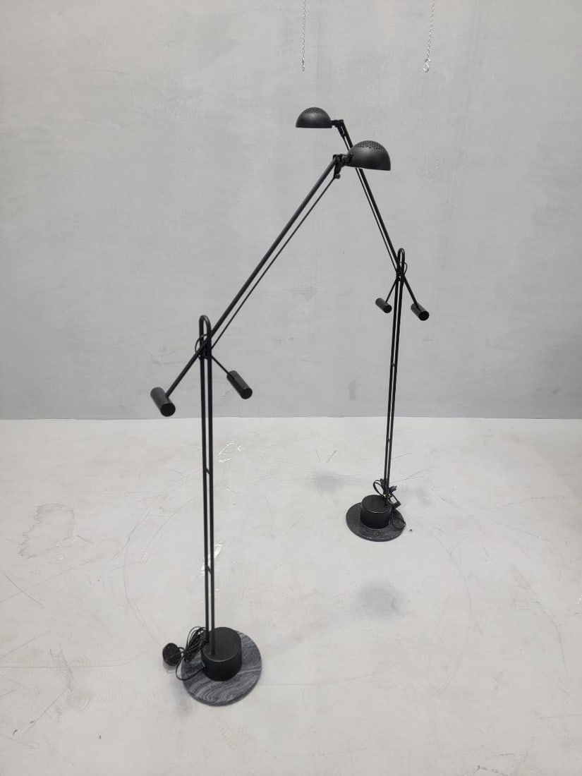 Vintage Postmodern Crane Form Floor Lamps - Pair - 7