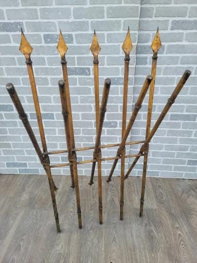 Antique Gothic Medieval Iron Spear Floor Rack - 5