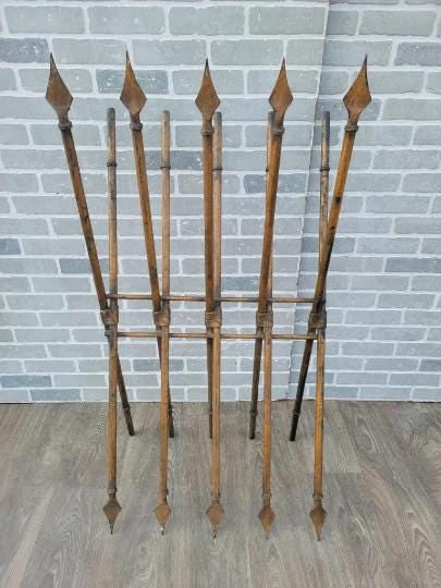 Antique Gothic Medieval Iron Spear Floor Rack - 6