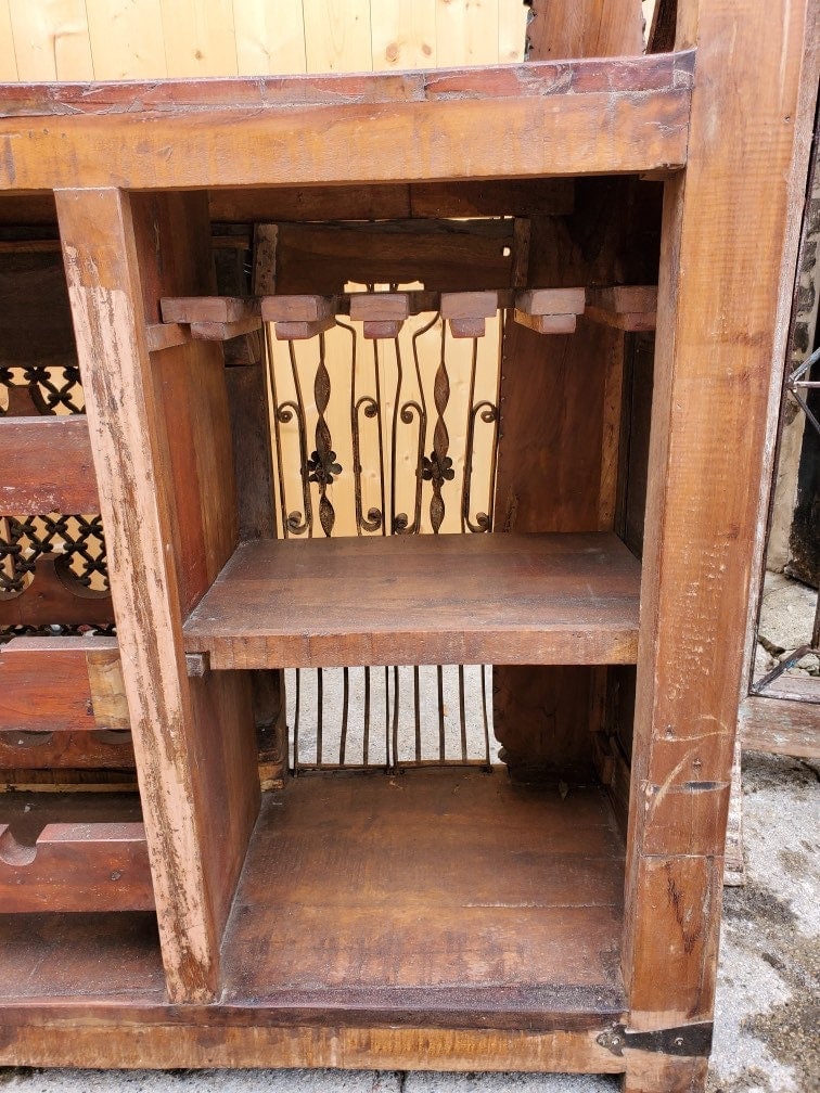 Antique Rustic Bohemian Ornate Carved Bar - 6