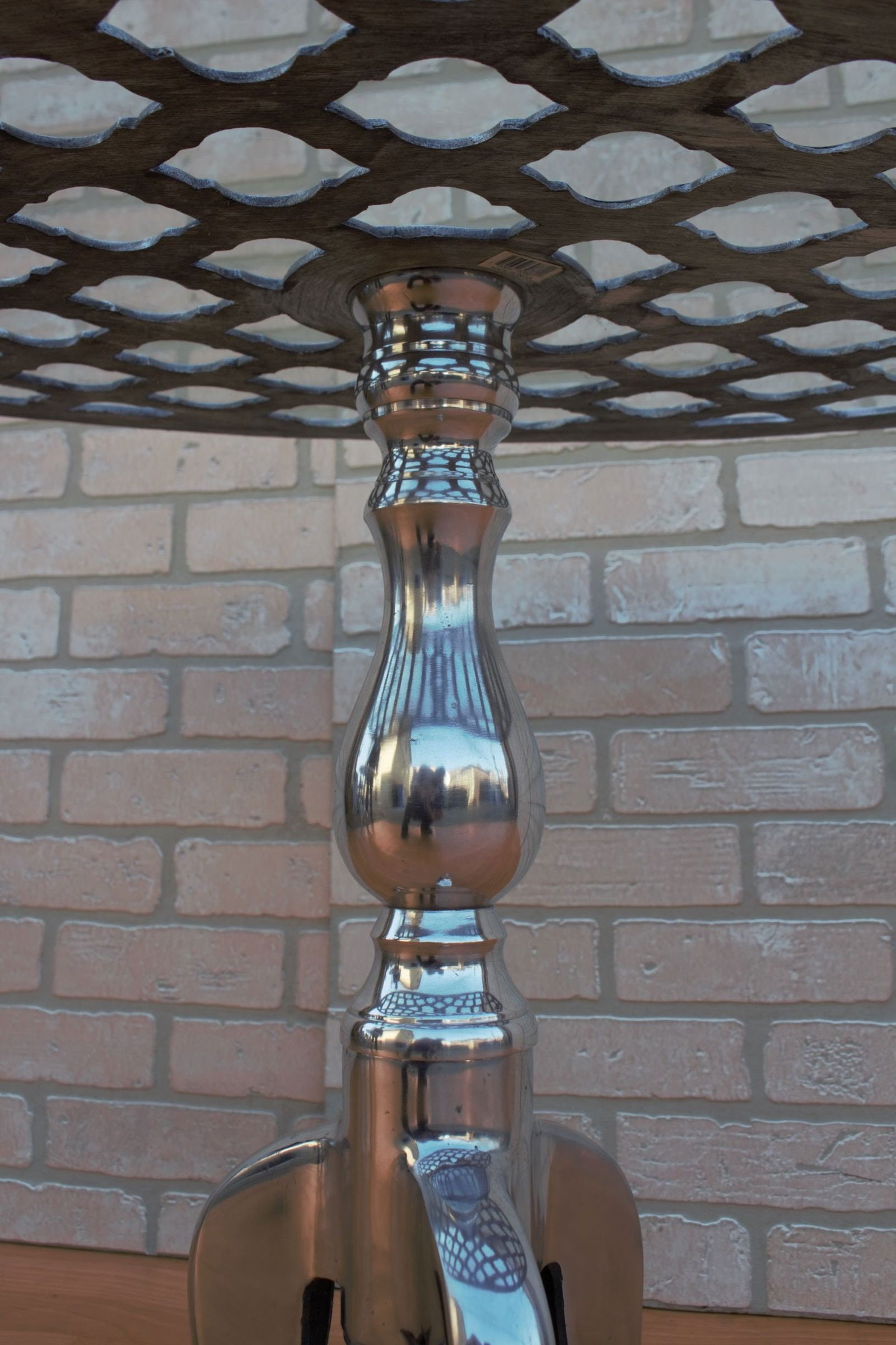 Contemporary Oval Glass Top with Aluminum Base Side Table - 8