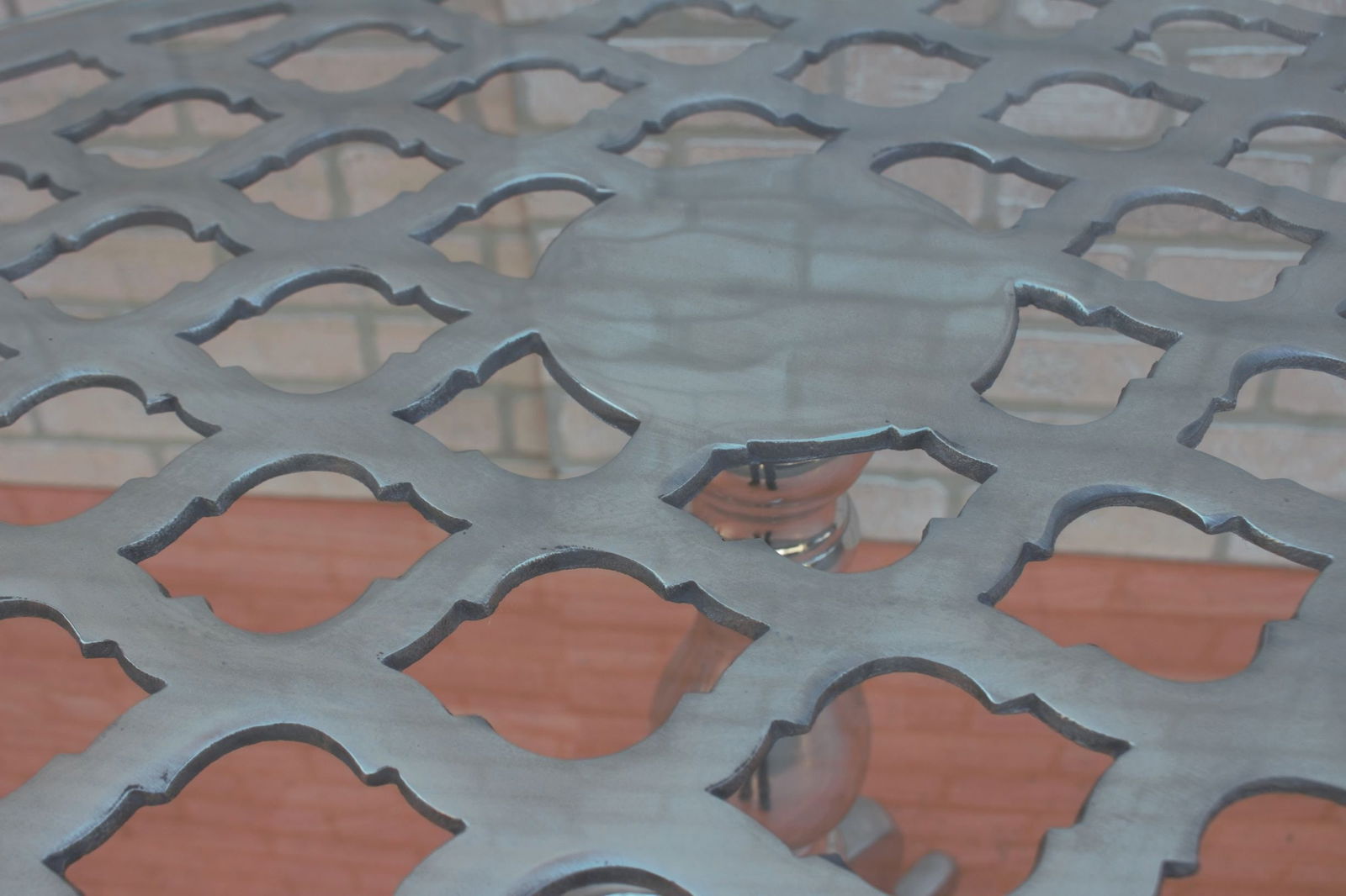 Contemporary Oval Glass Top with Aluminum Base Side Table - 9