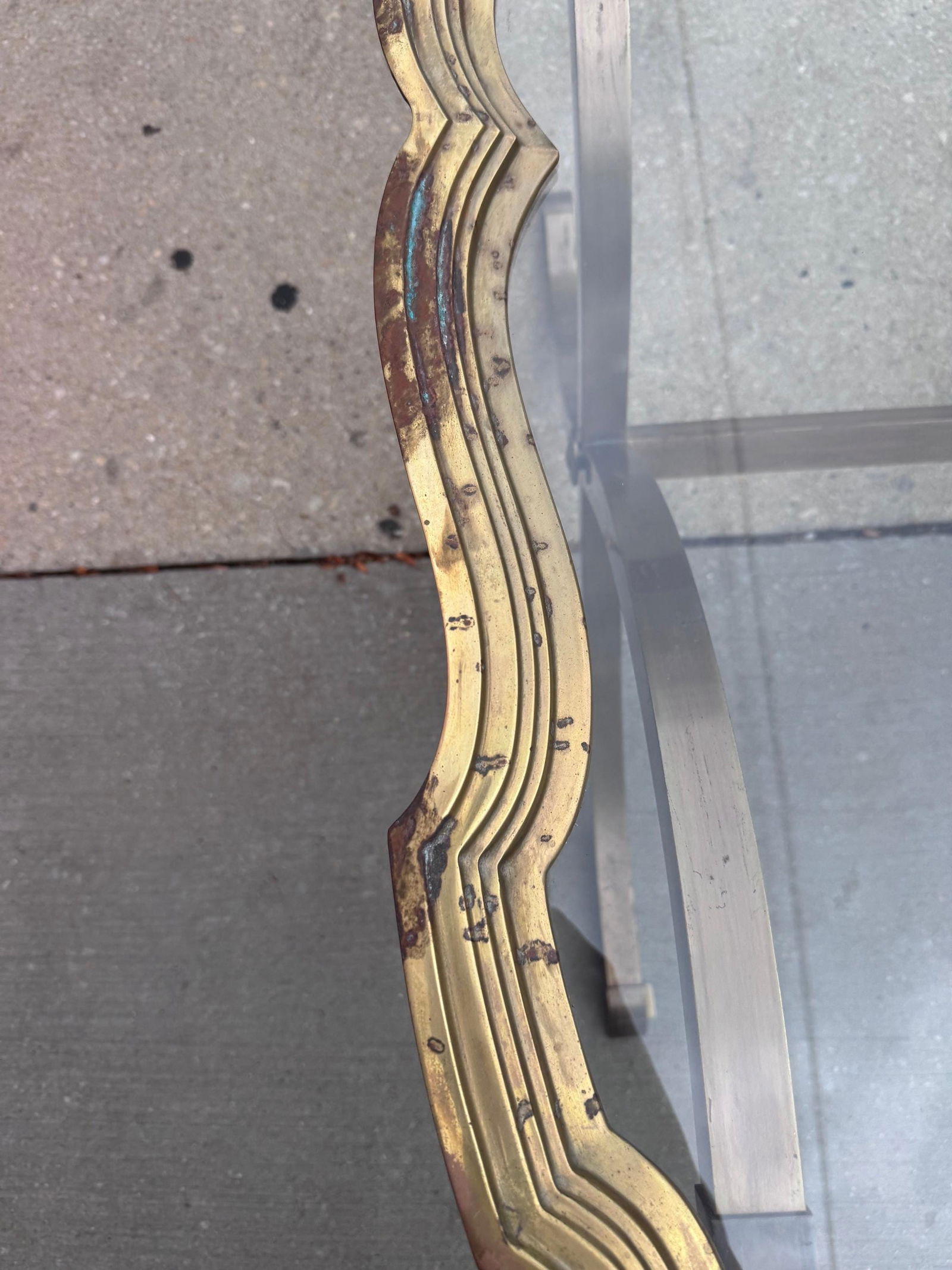 New - Hollywood Regency LaBarge Brass Tray Top Oval Coffee Table - 2