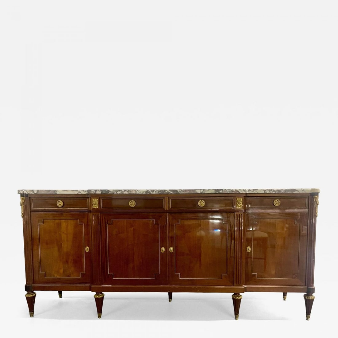 Maison Jansen Louis XVI Style Sideboard, Cabinet, Credenza, Bronze, Marble Top - 2