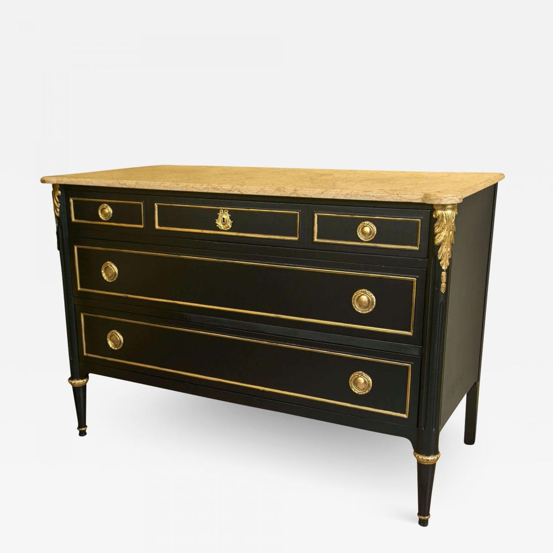 Ebonized Marble-Top Commode by Maison Jansen - 2