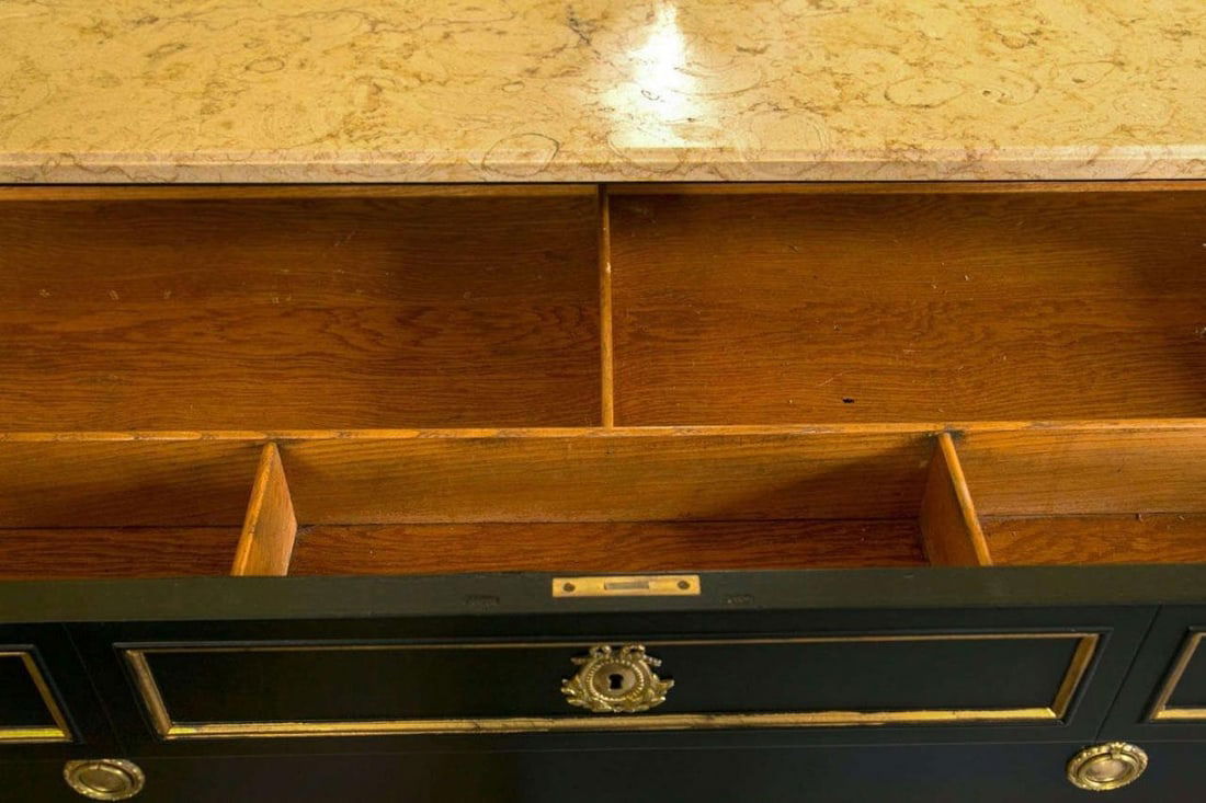 Ebonized Marble-Top Commode by Maison Jansen - 8