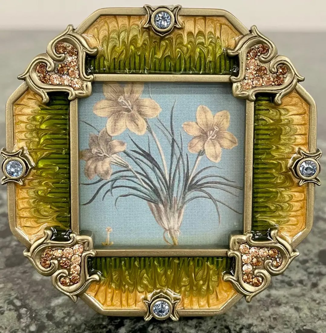 Jay Strongwater Octagonal Swarovski Picture Frame, New in Box - 7