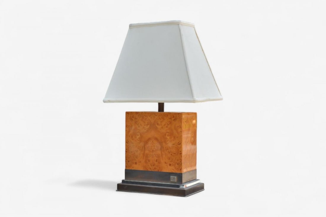 Jean Claude Mahey, Burl Wood, Chrome, Table Lamps, France, 1960s - 3