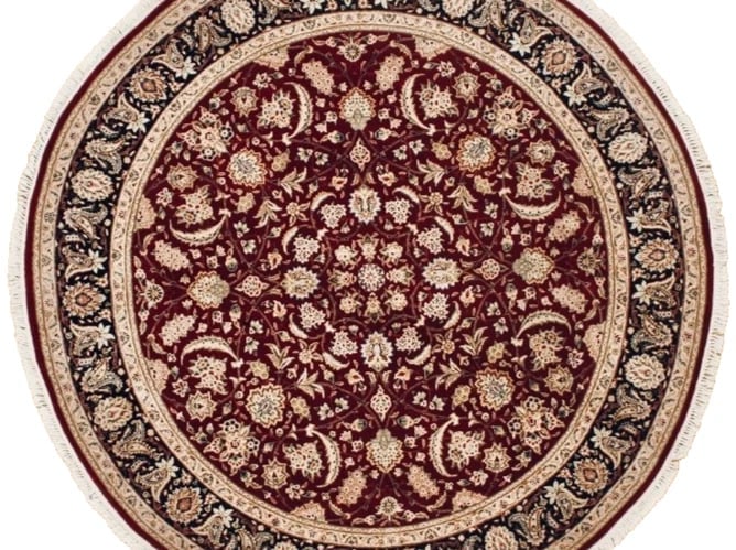 Hand Knotted Round Sino-Tabriz Red Wool Oriental Area Rug Carpet 8' x 8' - 4