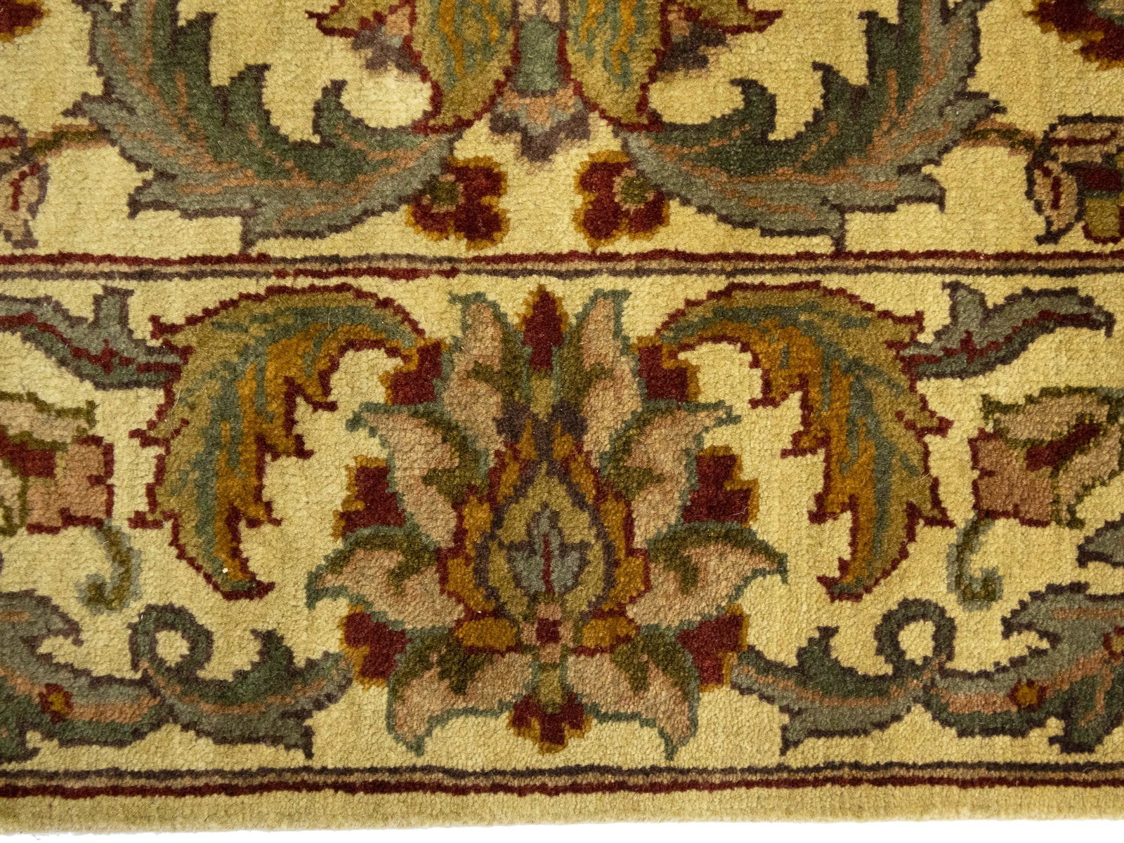 Golden Beige Floral Classic 4X6'5 Agra Jaipur Oriental Rug - 11
