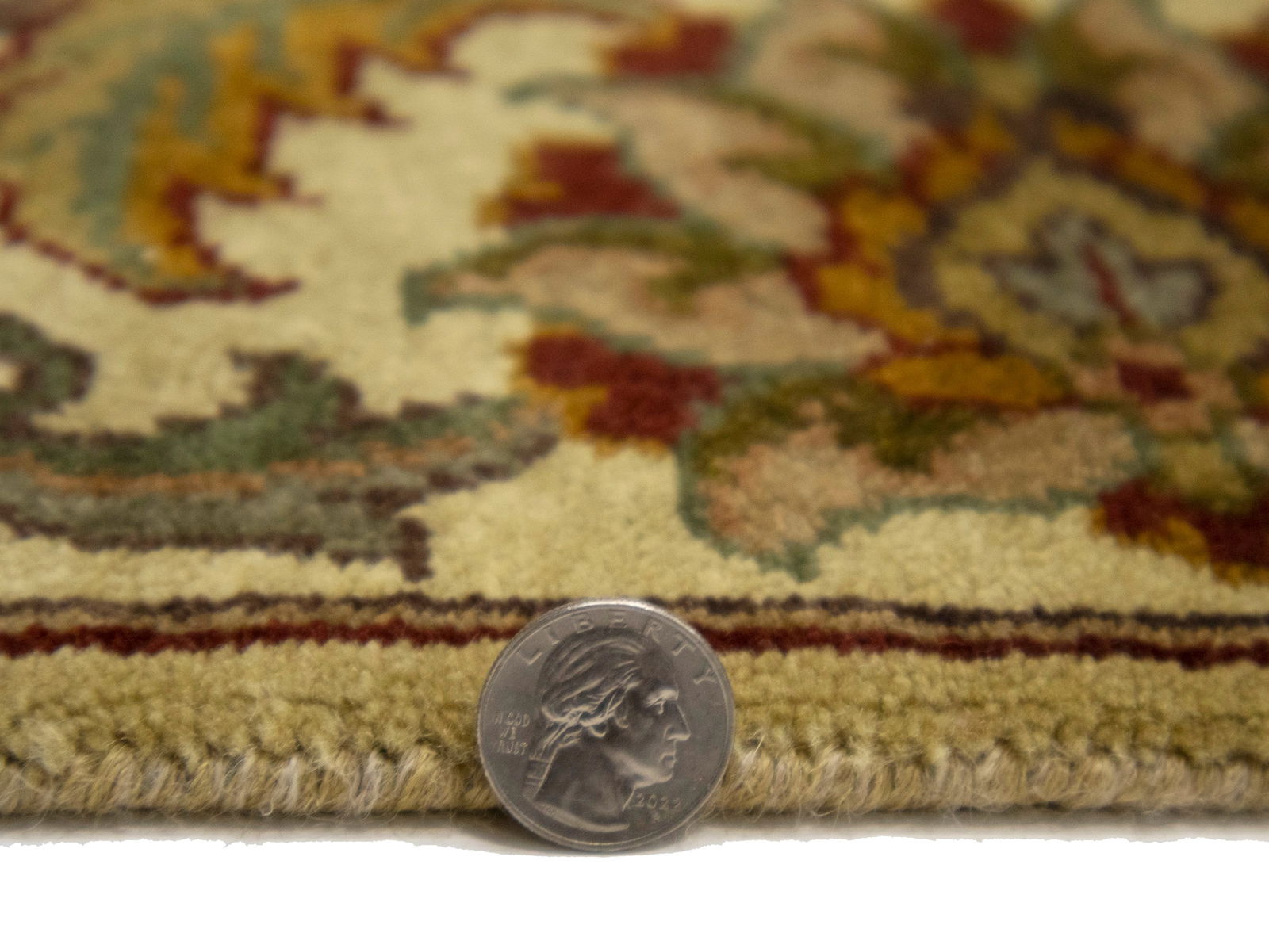 Golden Beige Floral Classic 4X6'5 Agra Jaipur Oriental Rug - 14