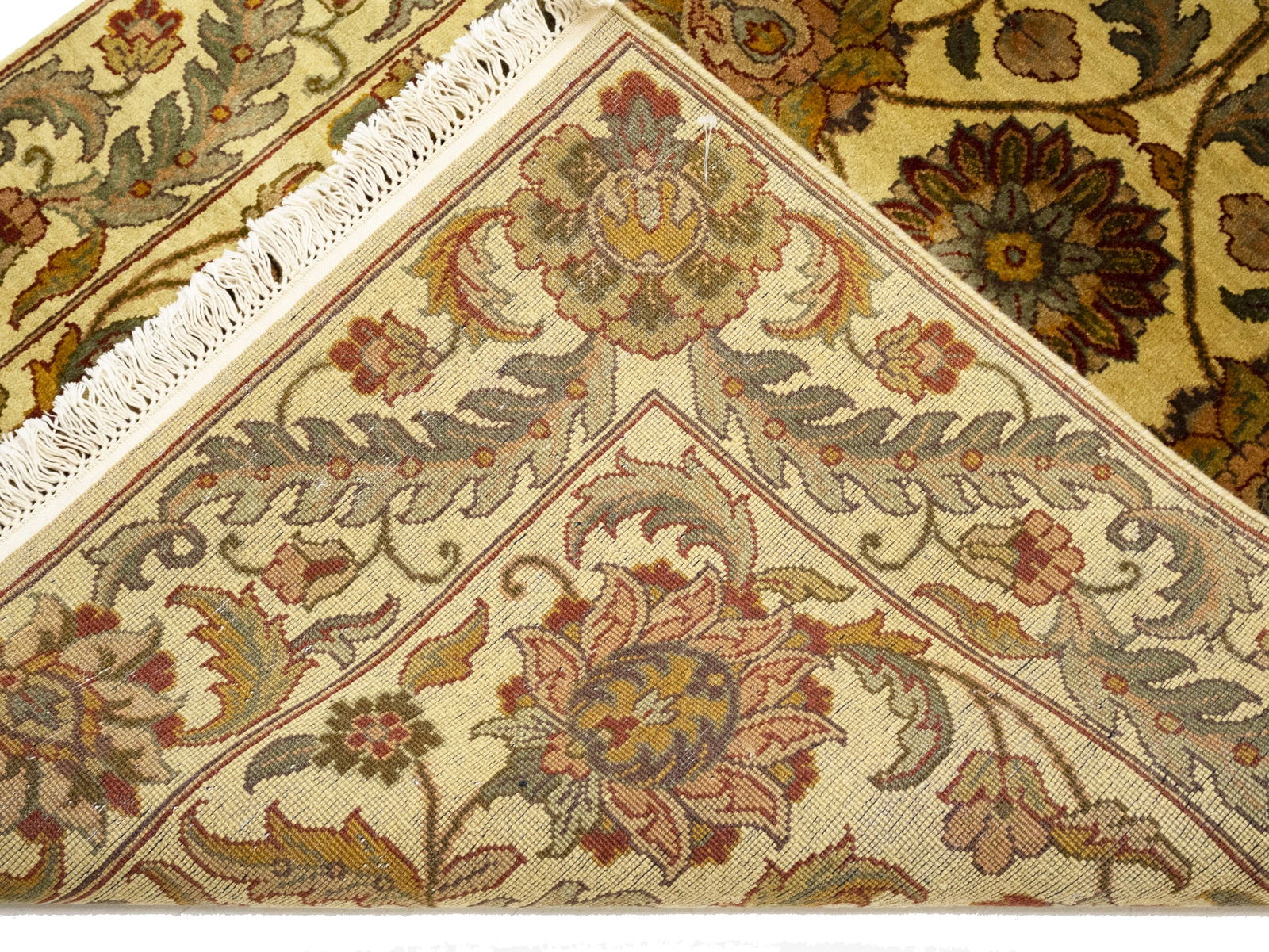 Golden Beige Floral Classic 4X6'5 Agra Jaipur Oriental Rug - 15
