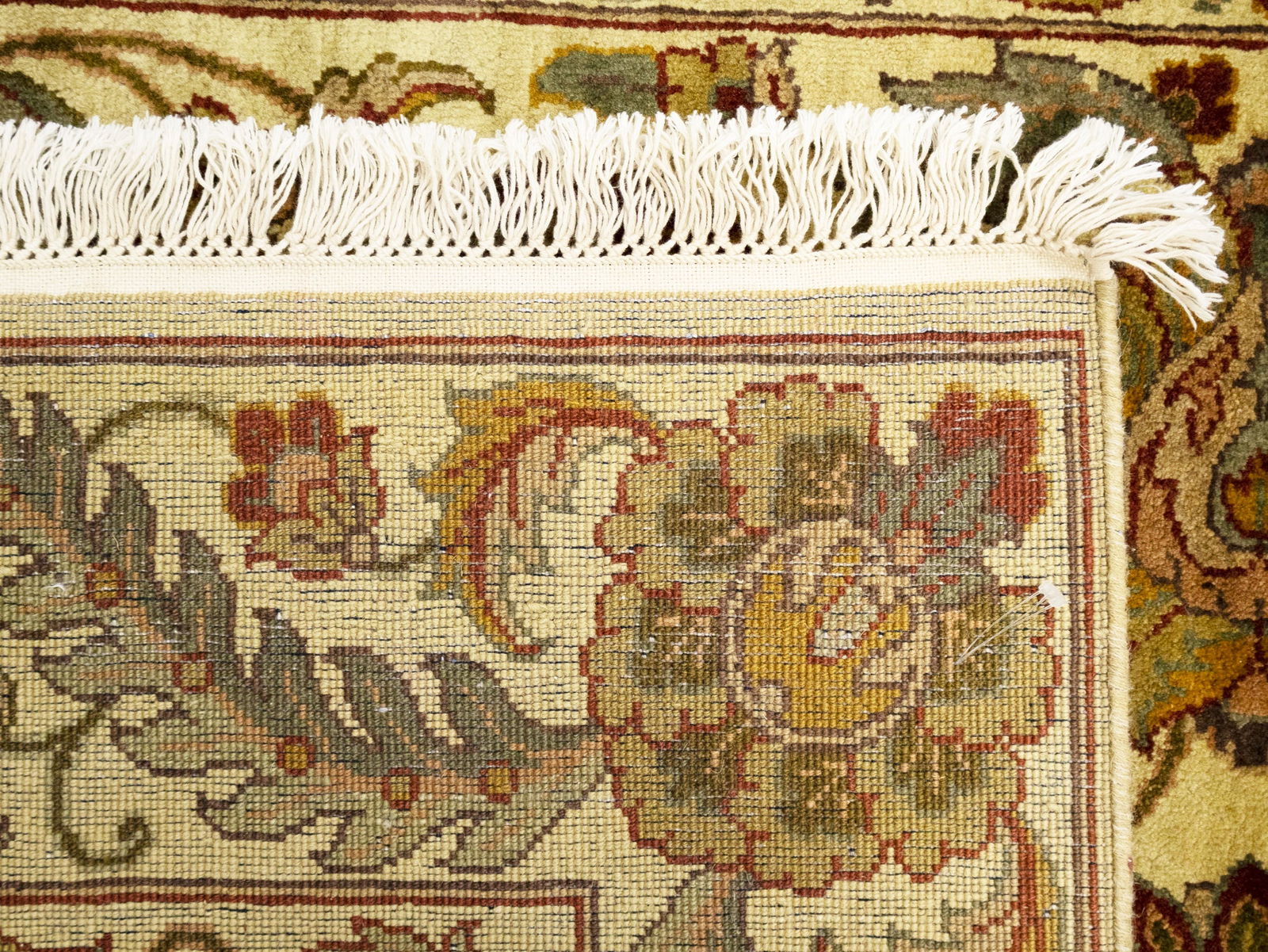 Golden Beige Floral Classic 4X6'5 Agra Jaipur Oriental Rug - 16