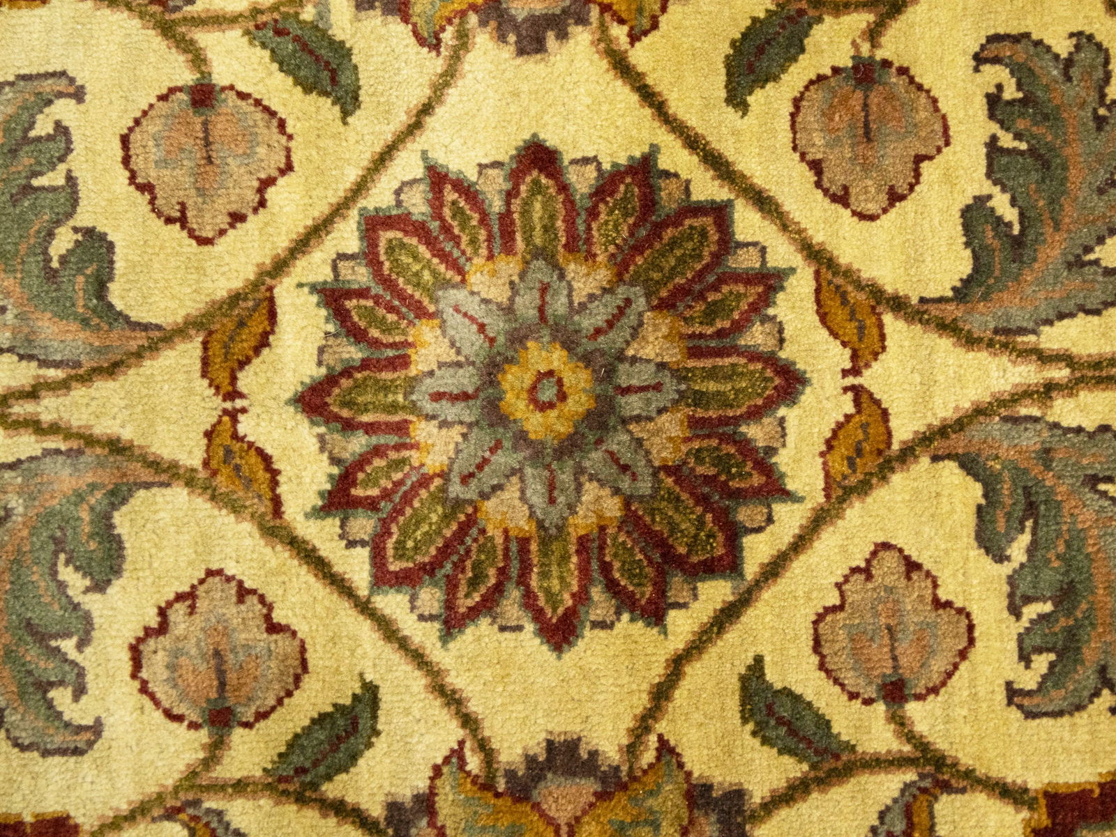Golden Beige Floral Classic 4X6'5 Agra Jaipur Oriental Rug - 8