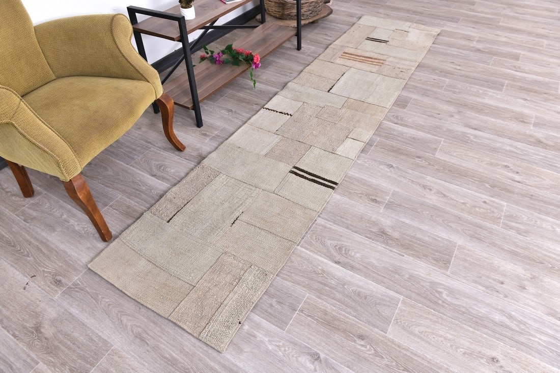 2'2'' x 9'10'' Turkish Hemp Patchwork Rug - 241057 - 2