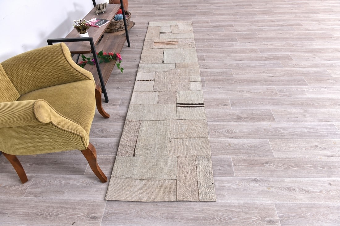 2'2'' x 9'10'' Turkish Hemp Patchwork Rug - 241057 - 3