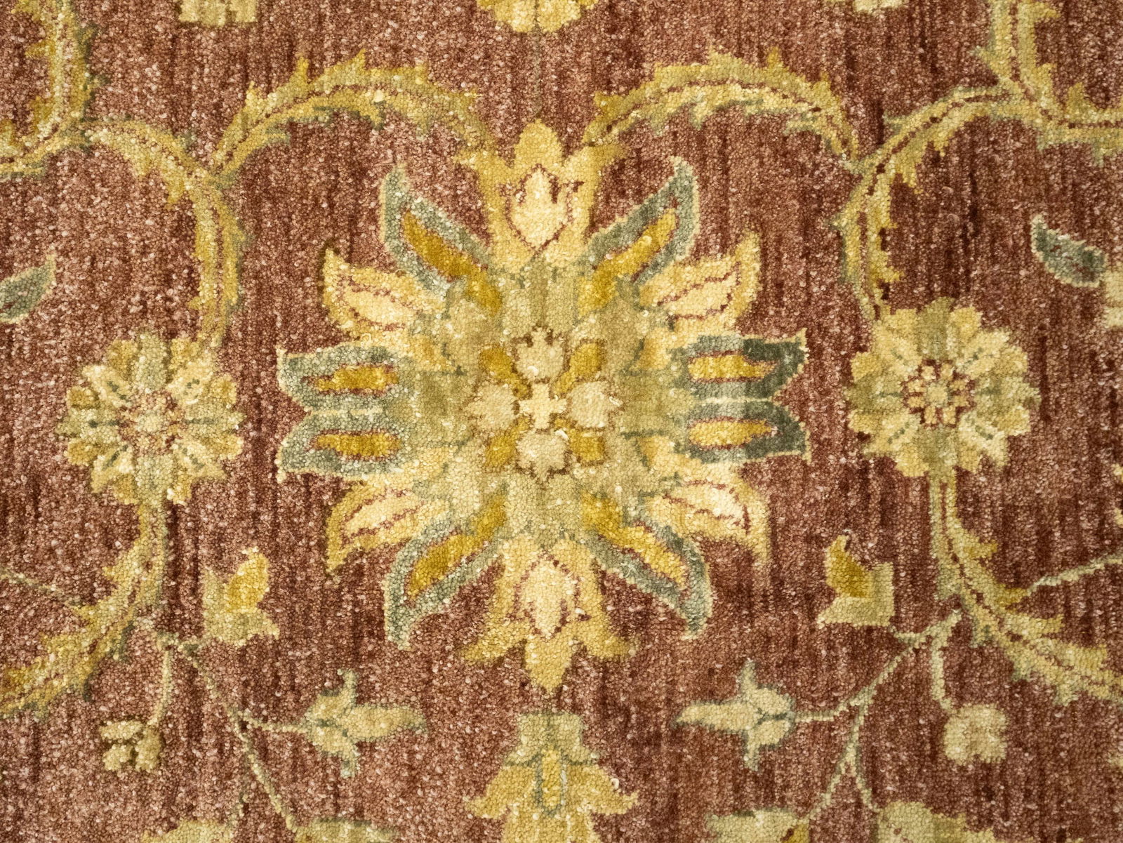 Muted Rusty Brown Floral Peshawar 8X10 Pakistan Oriental Rug - 12