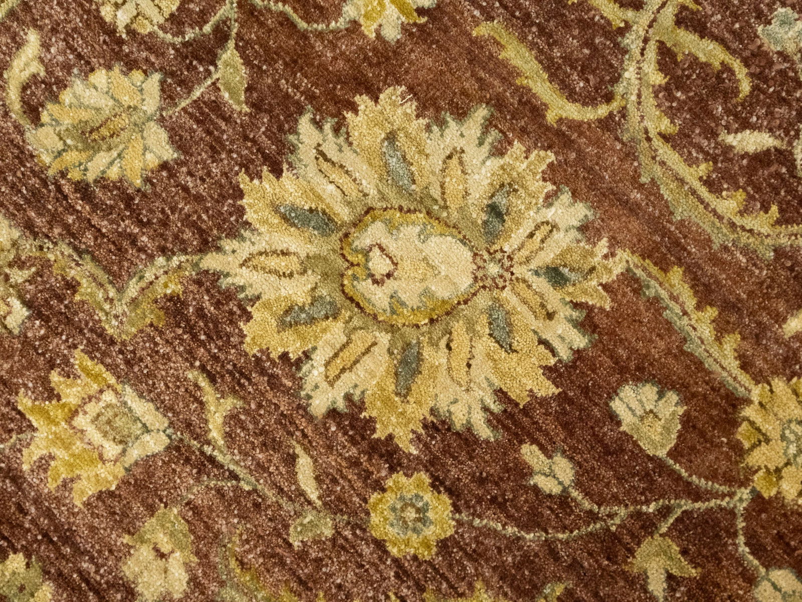 Muted Rusty Brown Floral Peshawar 8X10 Pakistan Oriental Rug - 13