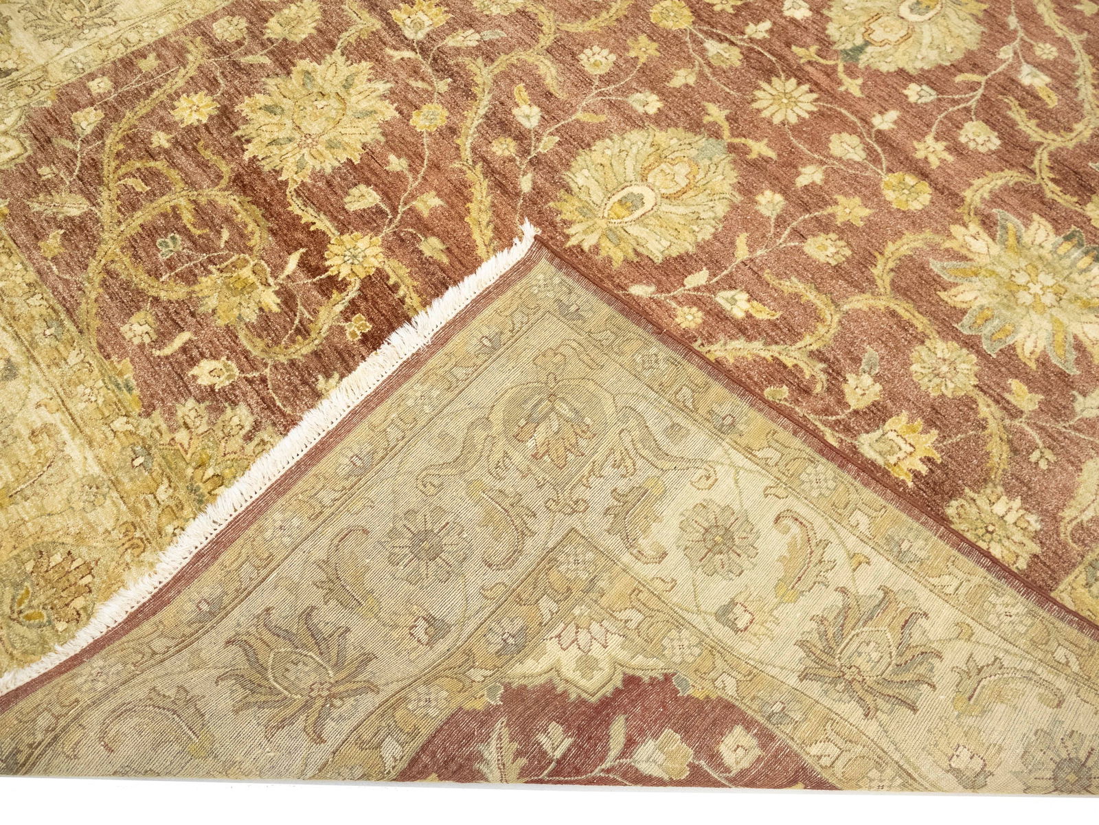 Muted Rusty Brown Floral Peshawar 8X10 Pakistan Oriental Rug - 15