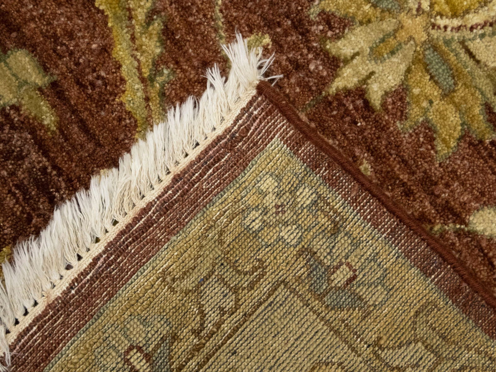 Muted Rusty Brown Floral Peshawar 8X10 Pakistan Oriental Rug - 16