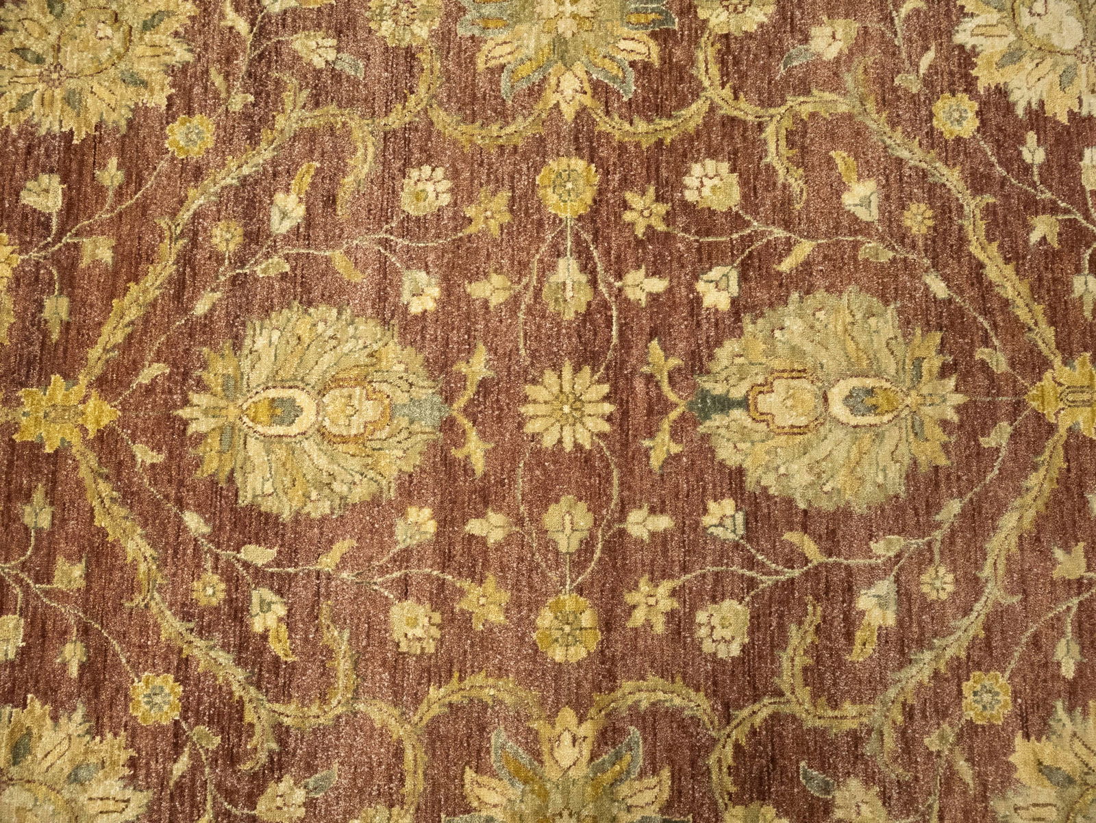 Muted Rusty Brown Floral Peshawar 8X10 Pakistan Oriental Rug - 7