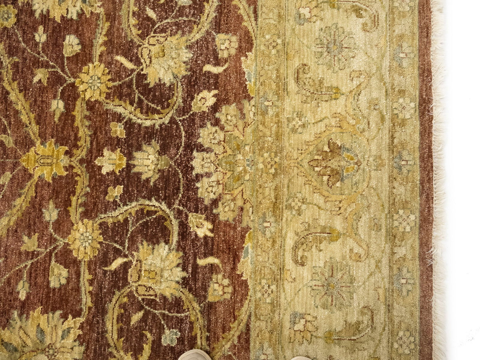 Muted Rusty Brown Floral Peshawar 8X10 Pakistan Oriental Rug - 9