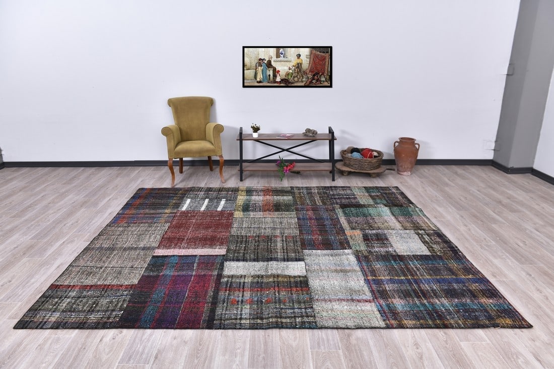 7'10'' x 10'0'' Turkish Flatweave Kilim Rug - 241095: Title: 7'10'' x 10'0'' Turkish Flatweave Kilim Rug - 241095 Description:7'10'' x 10'0'' Turkish Flatweave Kilim Rug - 241095 Origin:Turkiye Date/Period:1960-90 Materials:Wool,Cotton Dimension:7'10''x1