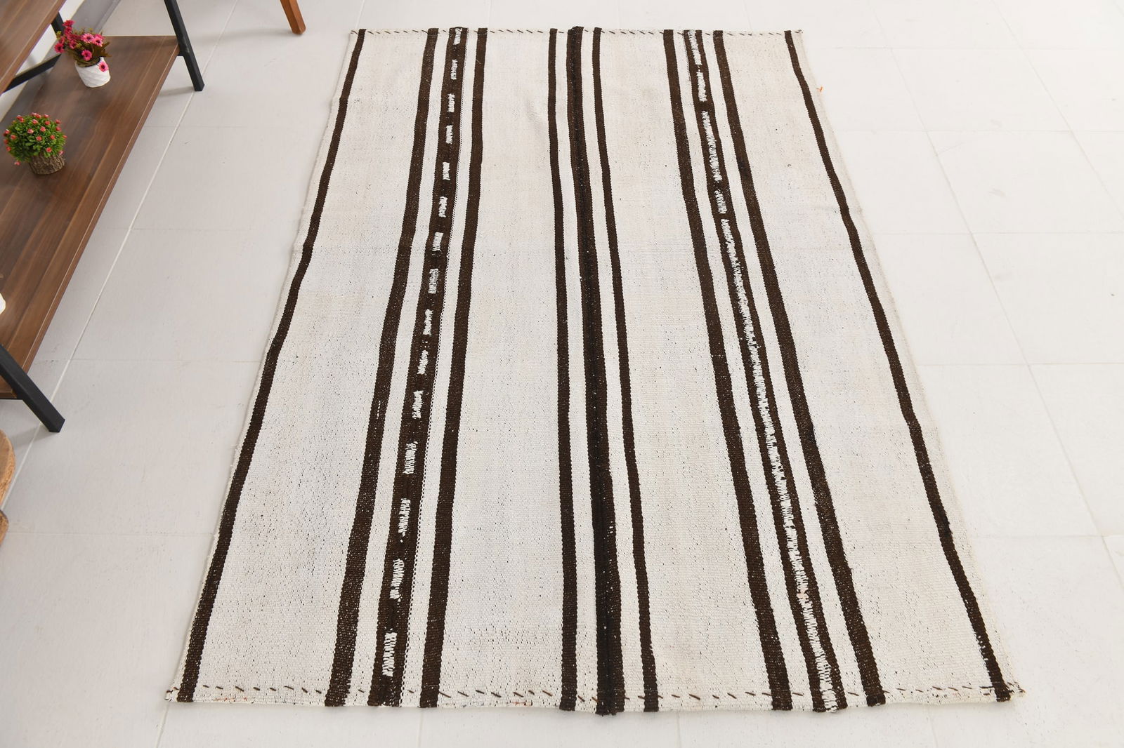 4'5'' x 6'6'' Turkish Flatweave Kilim Rug - 60536 - 7