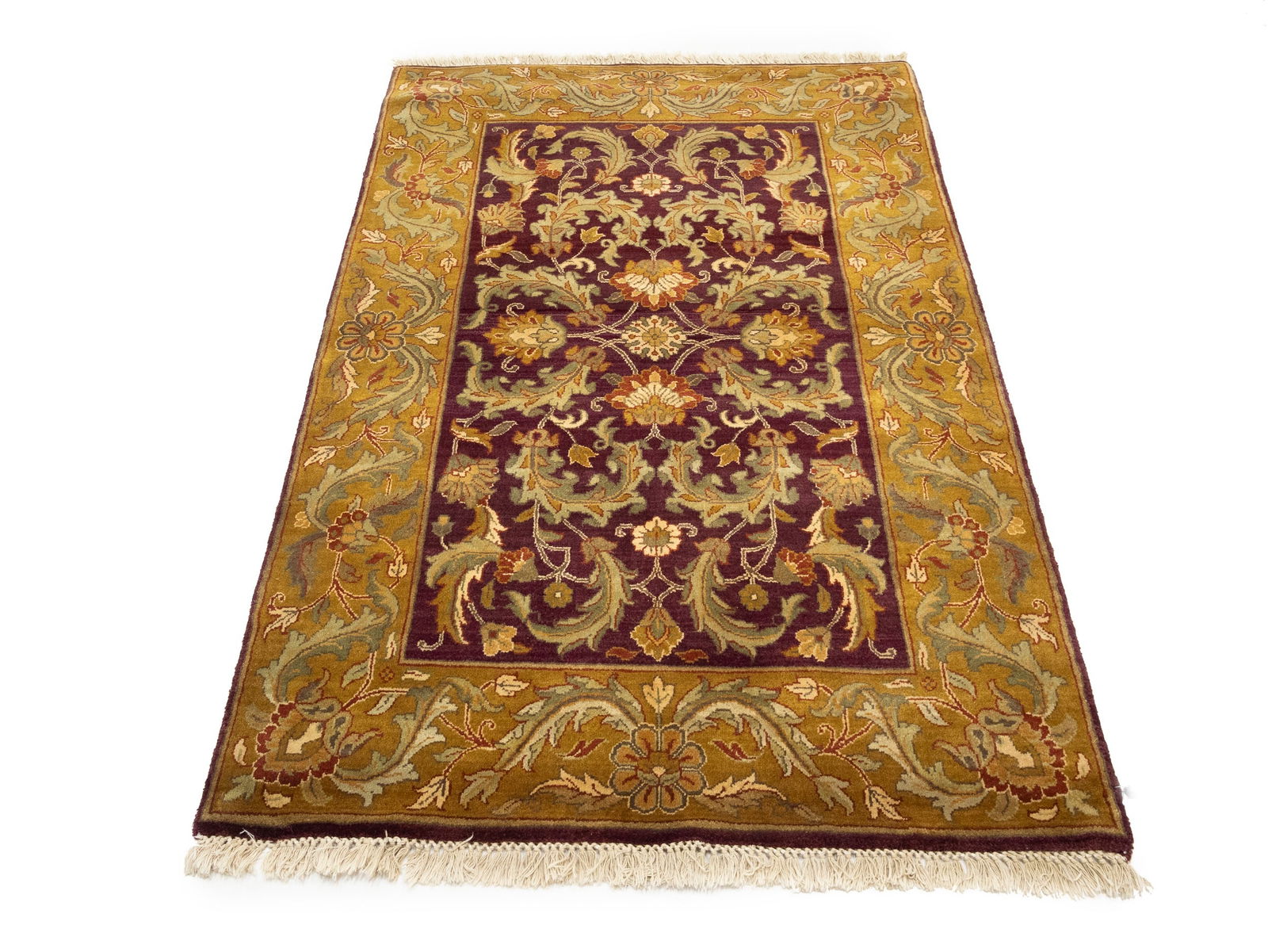 Purple Floral Classic 4X6 Agra Jaipur Oriental Rug - 2