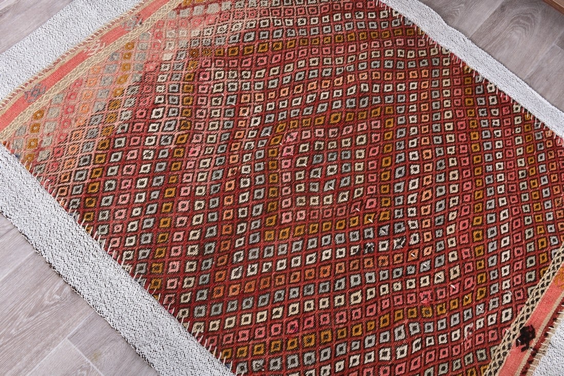 3'4'' x 4'5'' Turkish Flatweave Kilim Rug - 240368 - 6