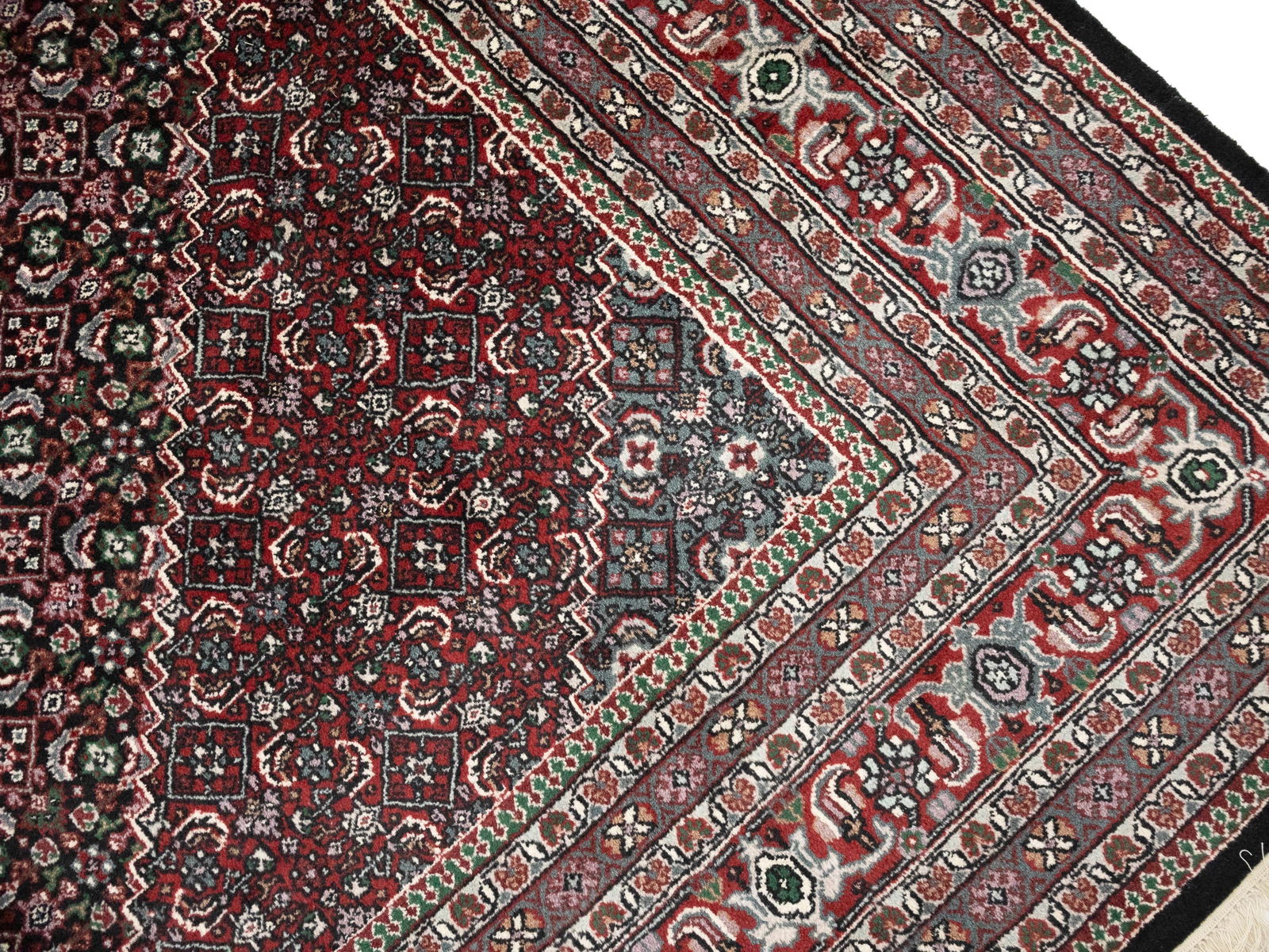 Black Floral Tribal 9X12 Indo-Bidjar Oriental Rug - 15