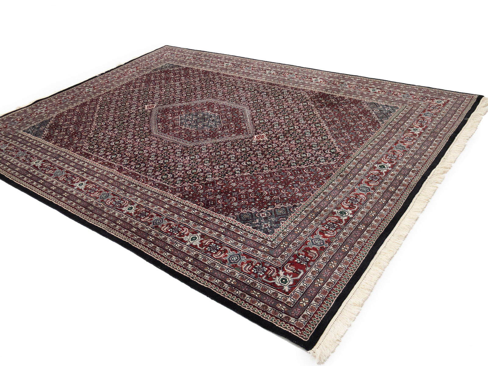 Black Floral Tribal 9X12 Indo-Bidjar Oriental Rug - 3