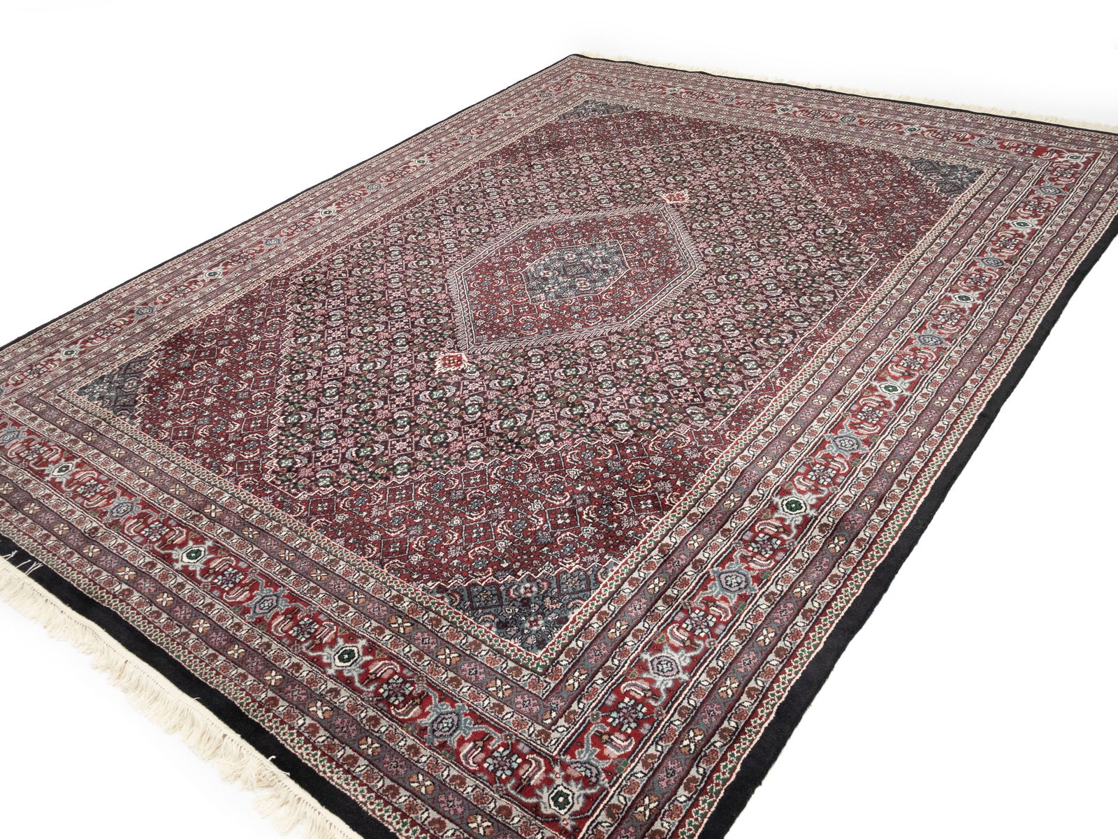 Black Floral Tribal 9X12 Indo-Bidjar Oriental Rug - 4