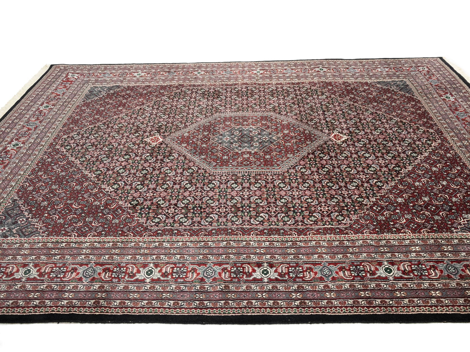 Black Floral Tribal 9X12 Indo-Bidjar Oriental Rug - 6