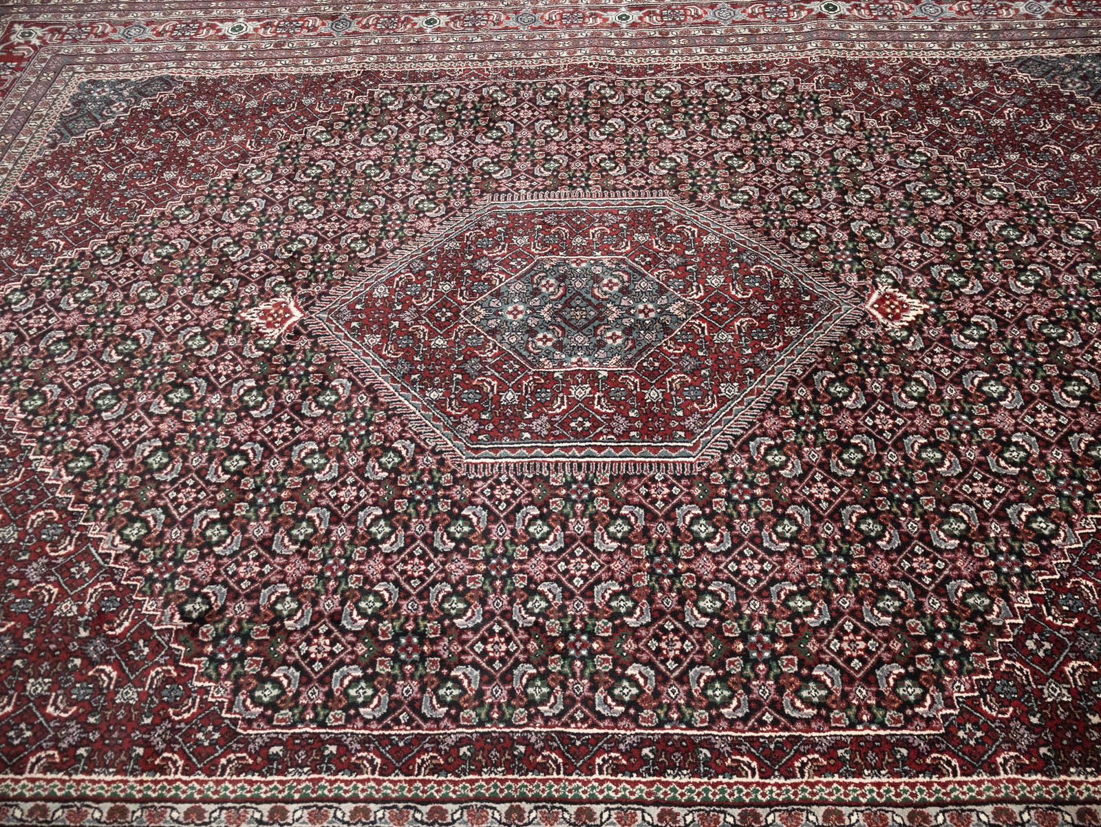 Black Floral Tribal 9X12 Indo-Bidjar Oriental Rug - 7