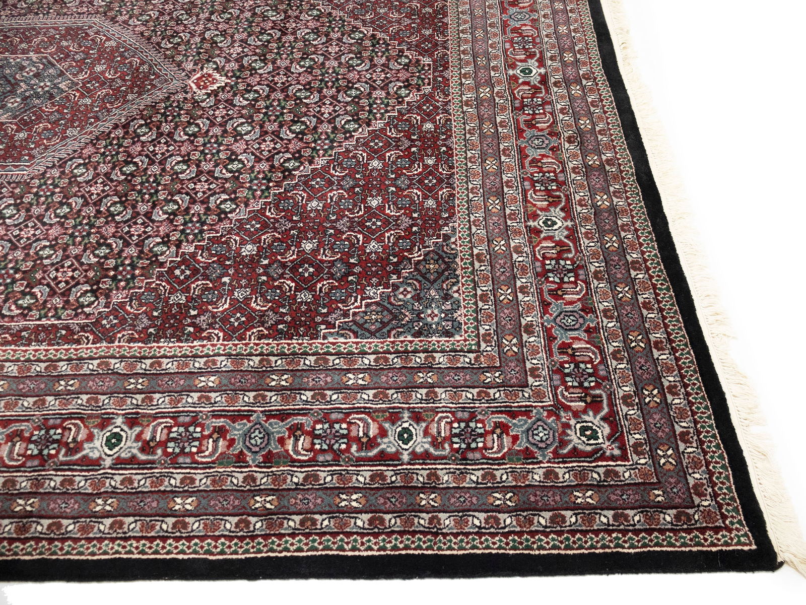 Black Floral Tribal 9X12 Indo-Bidjar Oriental Rug - 9