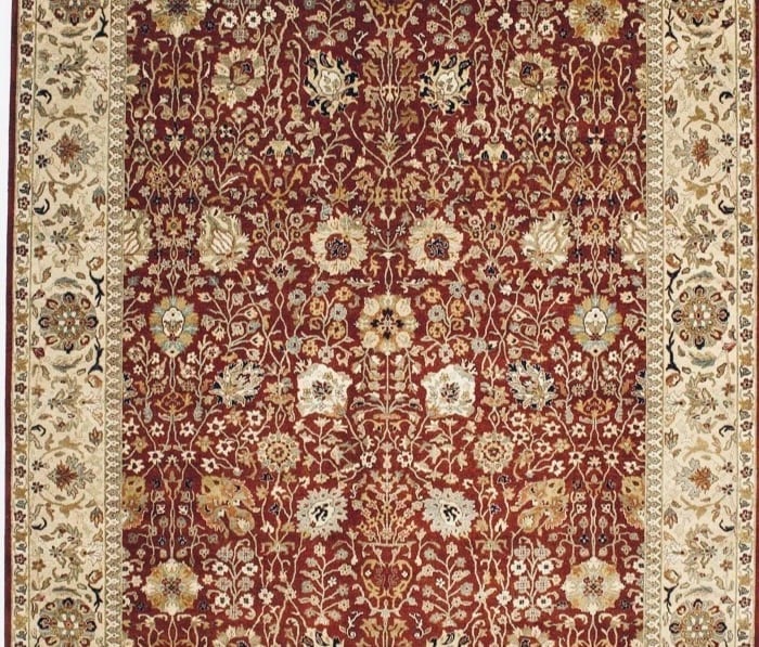 Hand Knotted Indo-Tabriz Red Wool Oriental Area Rug Carpet 9'11" x 13'10" - 3