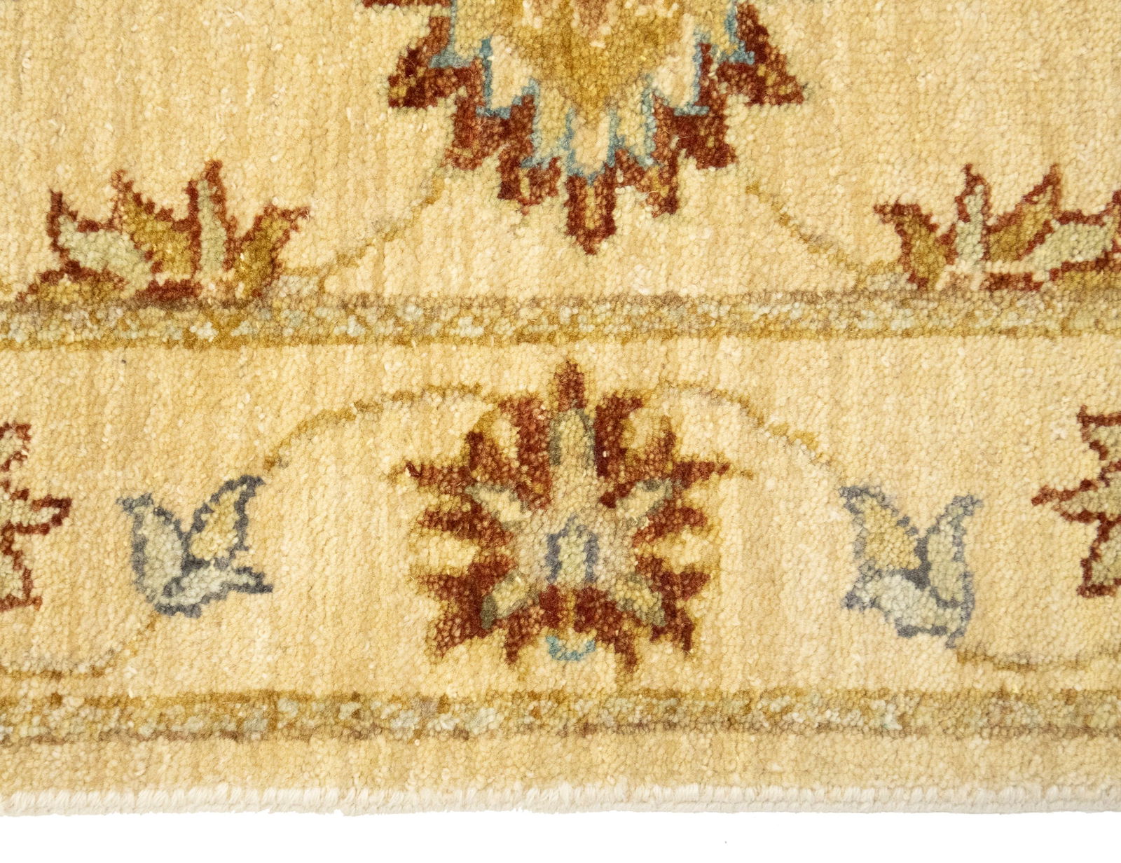 Beige Floral 3X12 Peshawar Pakistan Oriental Runner Rug - 10