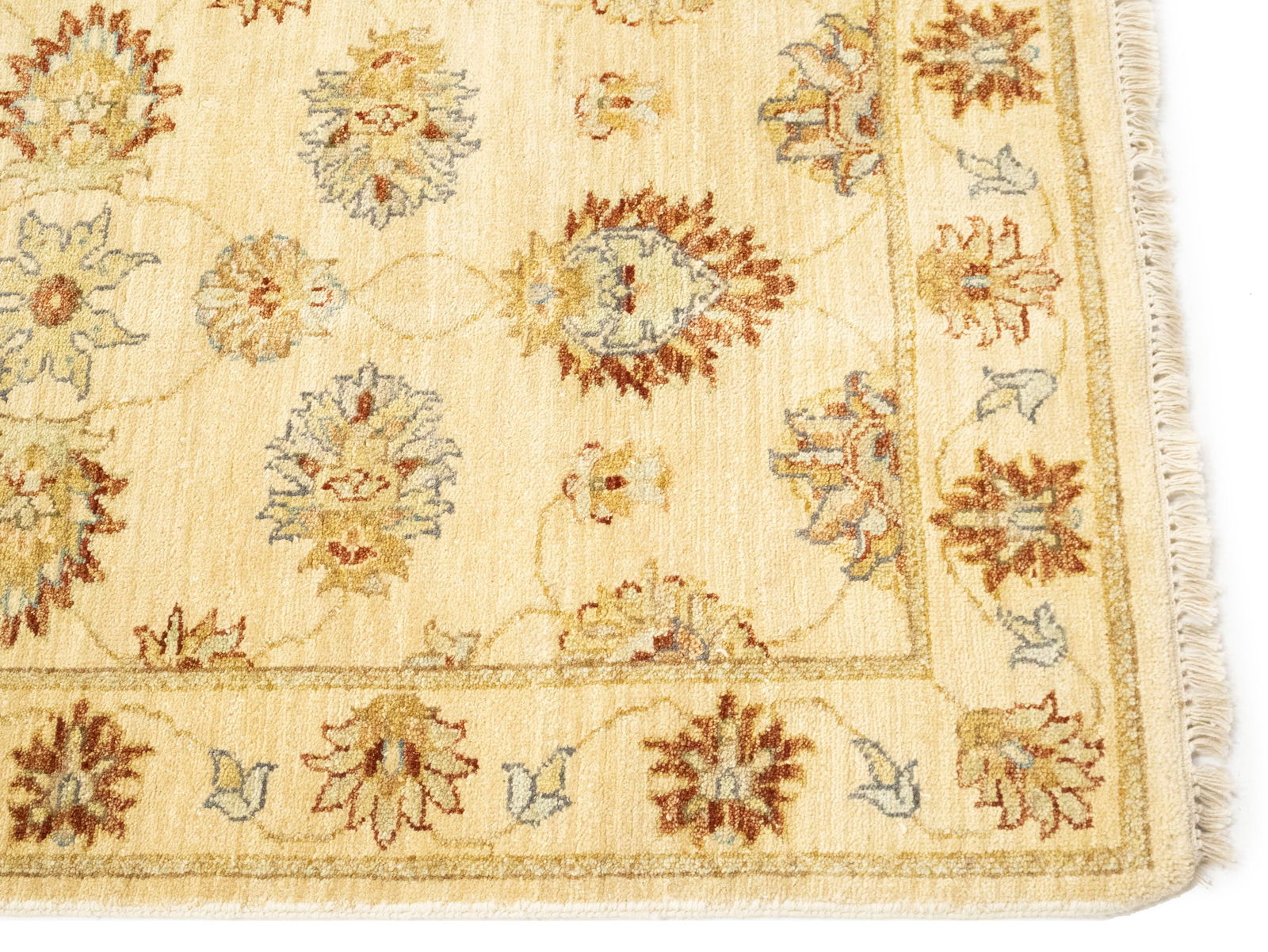 Beige Floral 3X12 Peshawar Pakistan Oriental Runner Rug - 8