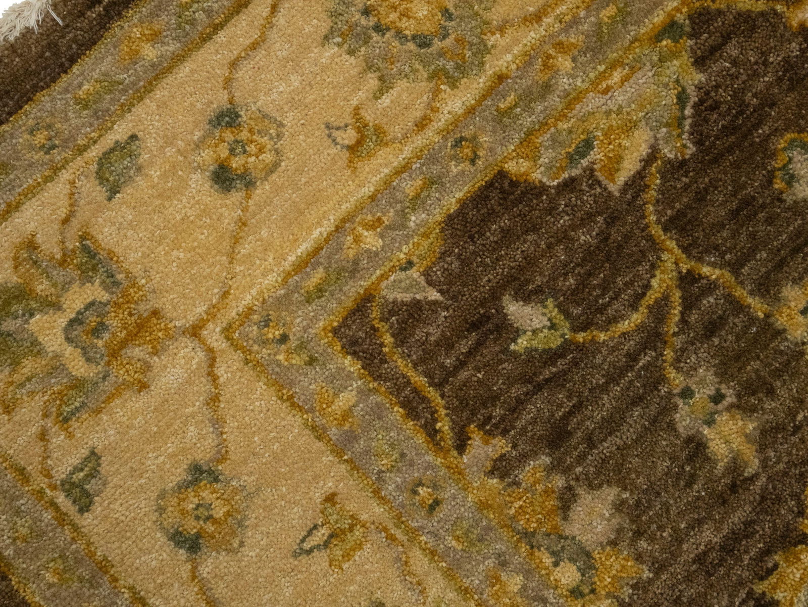 Dark Brown Floral 4X6 Peshawar Pakistan Oriental Rug - 10