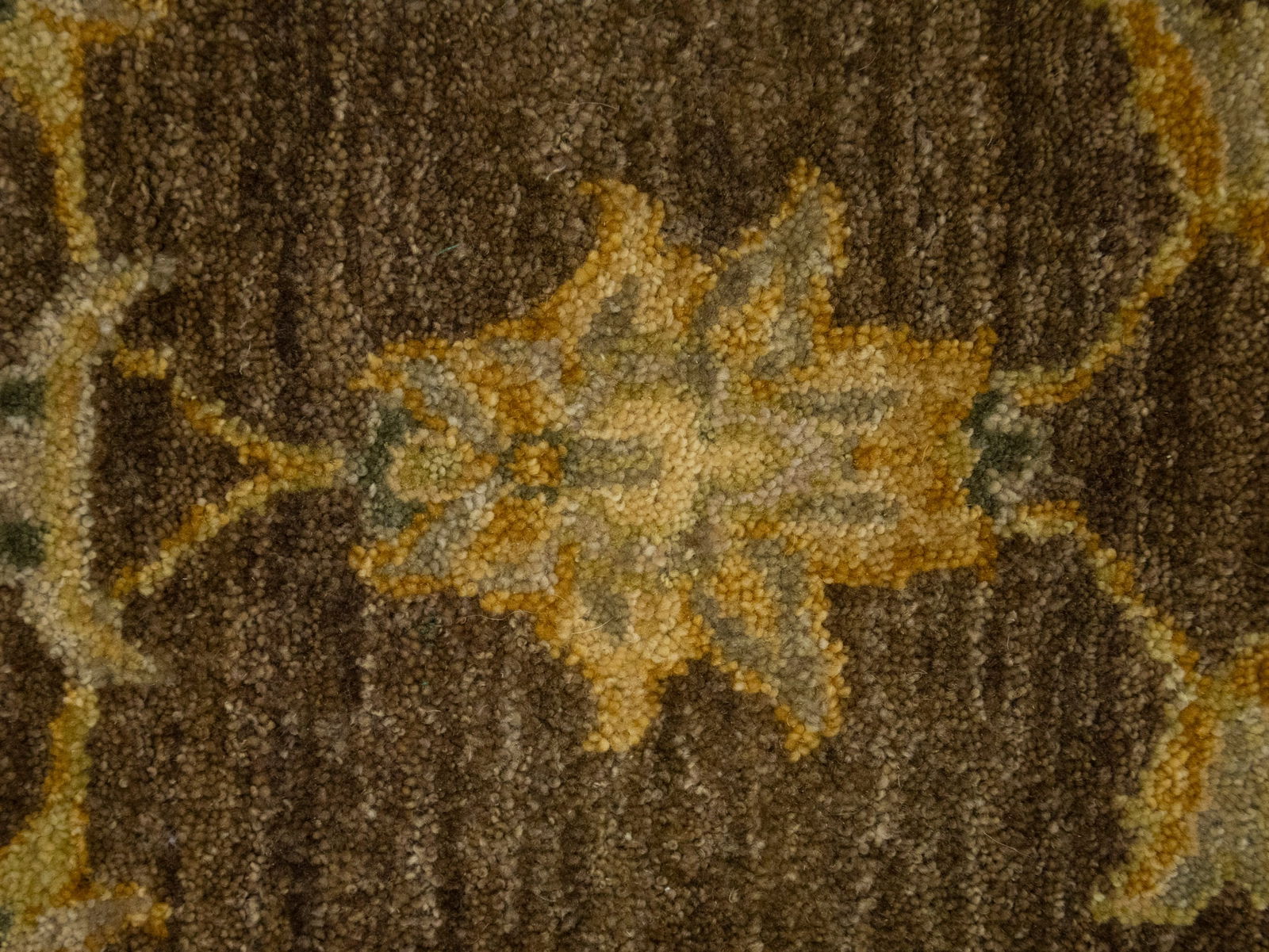 Dark Brown Floral 4X6 Peshawar Pakistan Oriental Rug - 11