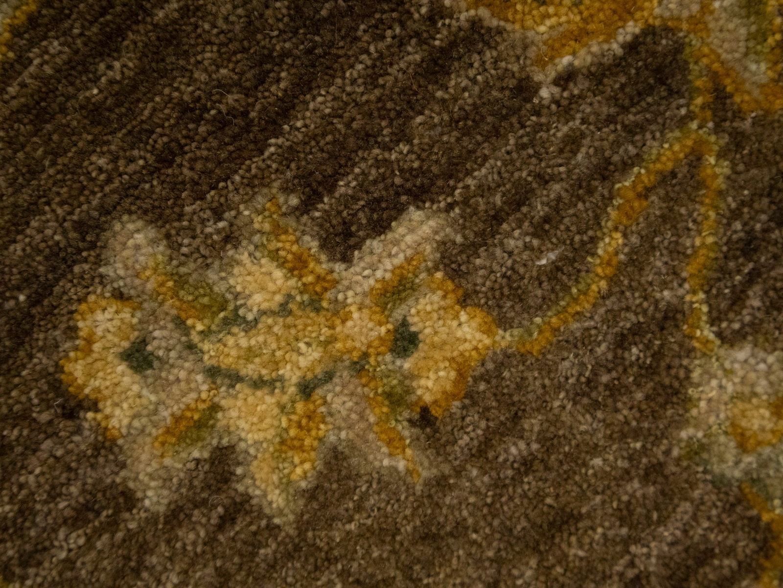 Dark Brown Floral 4X6 Peshawar Pakistan Oriental Rug - 12