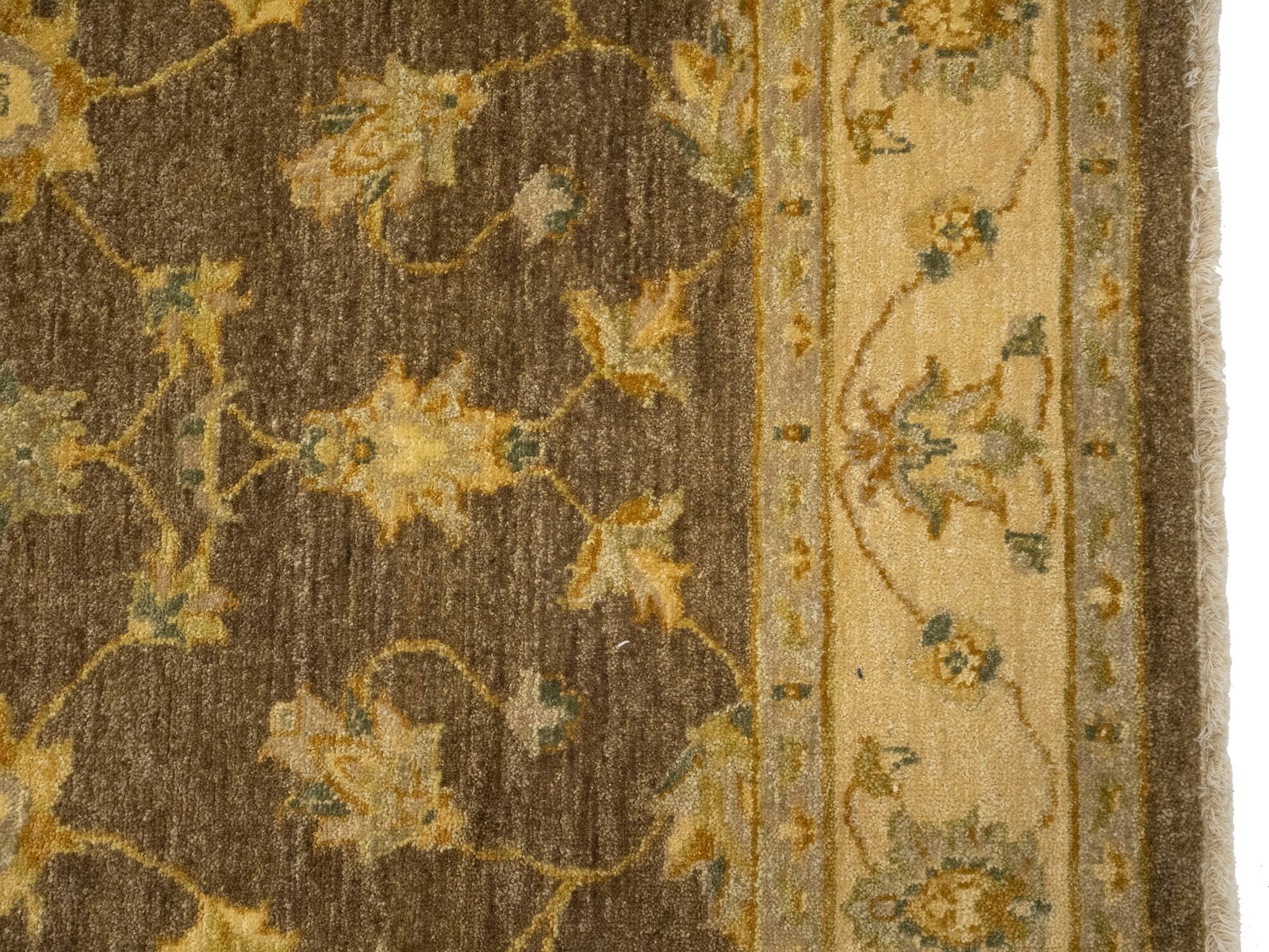 Dark Brown Floral 4X6 Peshawar Pakistan Oriental Rug - 8