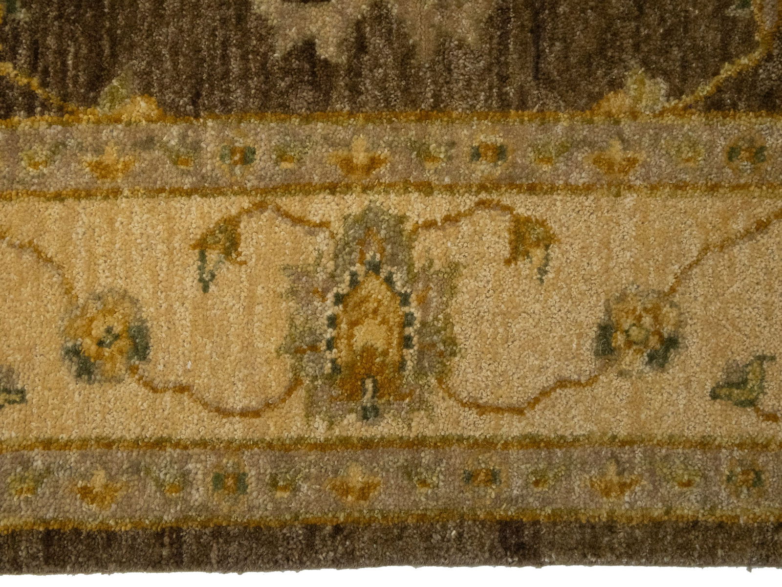 Dark Brown Floral 4X6 Peshawar Pakistan Oriental Rug - 9