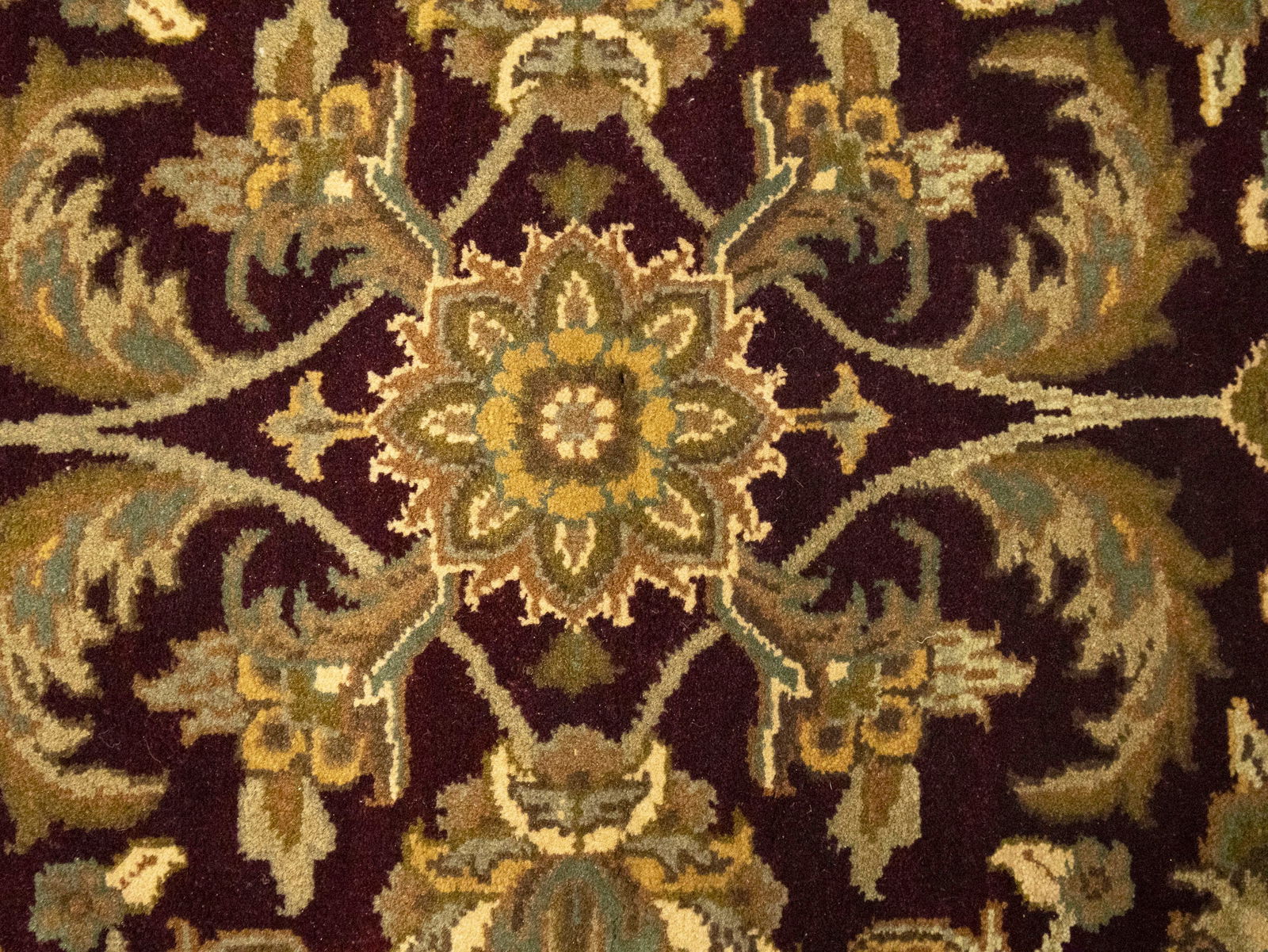 Burgundy Floral Classic 4X6 Agra Jaipur Oriental Rug - 5