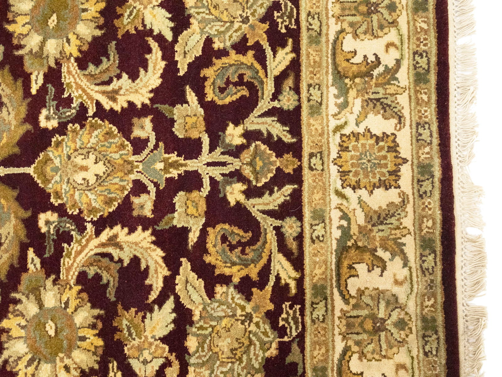 Burgundy Floral Classic 4X6 Agra Jaipur Oriental Rug - 7