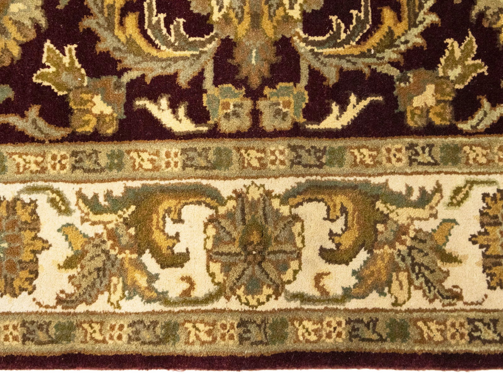 Burgundy Floral Classic 4X6 Agra Jaipur Oriental Rug - 8